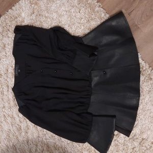 Leather!!!! Grazia peblem poly and leather shirt